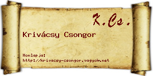 Krivácsy Csongor névjegykártya