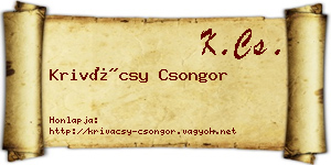 Krivácsy Csongor névjegykártya